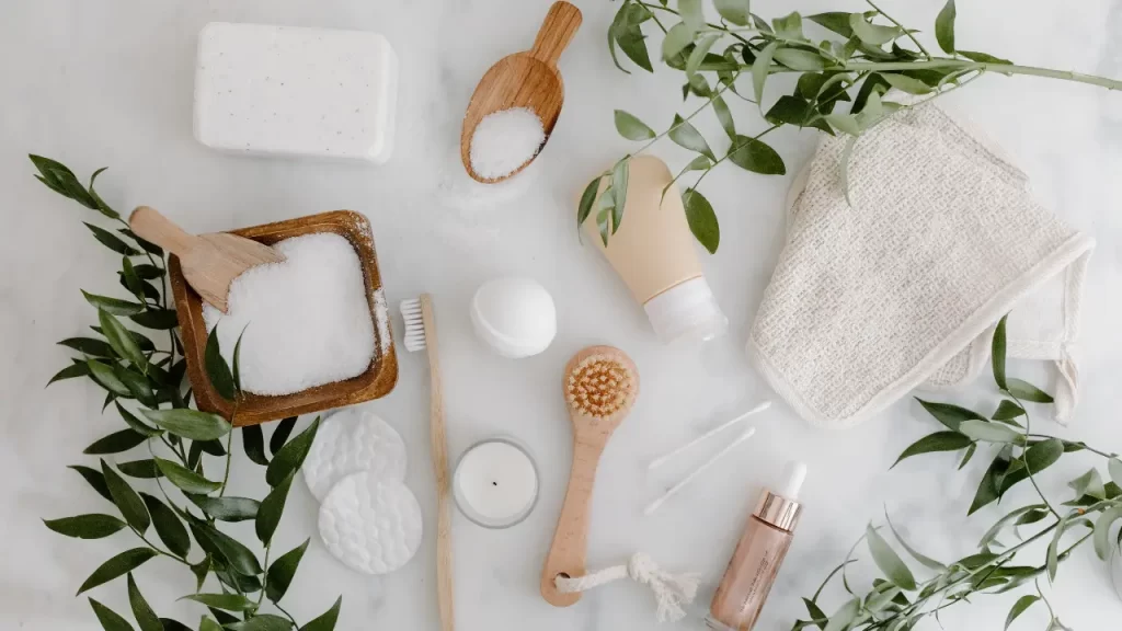 kit de produtos de beleza e banho
