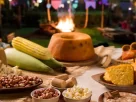 mesa de comidas de festa junina