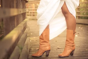 Vestido e Botas no Inverno