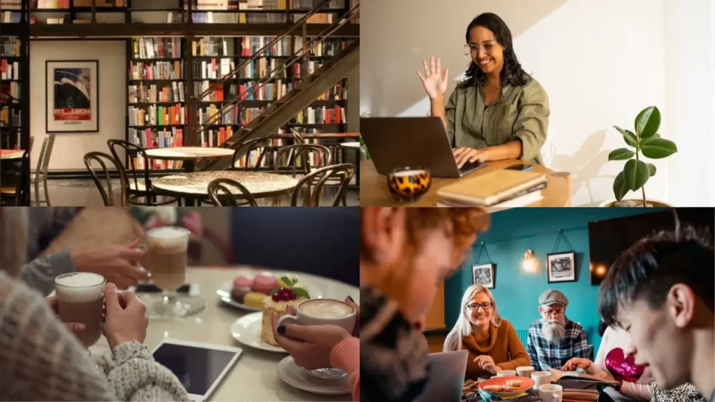 Diferentes opções para participar de clubes de leitura presencial e online