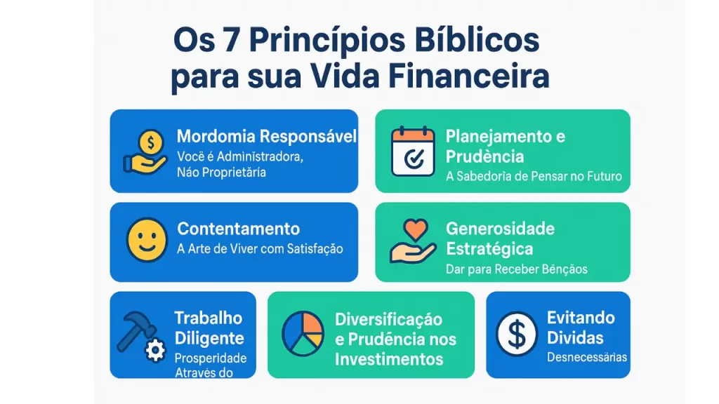 Infográfico dos 7 princípios bíblicos para prosperidade financeira
