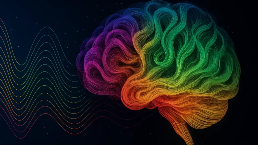 Representação científica de como músicas de alta vibração podem mudar seu estado emocional